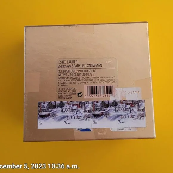 Estee Lauder Limited Edition Collector Item - Snowman Solid Perfume Compact - Picture 11 of 11